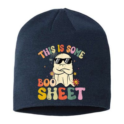 This Is Some Boo Sheet Groovy Ghost Funny Halloween Costume Sustainable Beanie