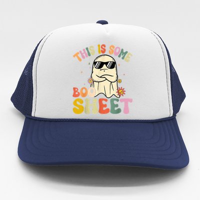 This Is Some Boo Sheet Groovy Ghost Funny Halloween Costume Trucker Hat