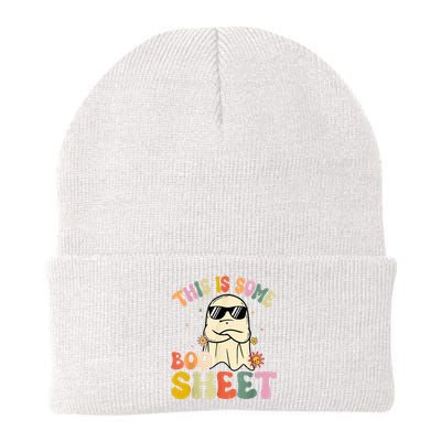 This Is Some Boo Sheet Groovy Ghost Funny Halloween Costume Knit Cap Winter Beanie