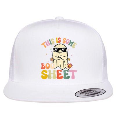 This Is Some Boo Sheet Groovy Ghost Funny Halloween Costume Flat Bill Trucker Hat