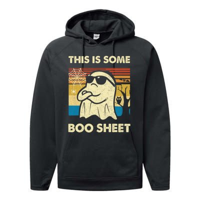 This Is Some Boo Sheet Ghost Retro Funny Halloween Performance Fleece Hoodie