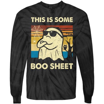 This Is Some Boo Sheet Ghost Retro Funny Halloween Tie-Dye Long Sleeve Shirt