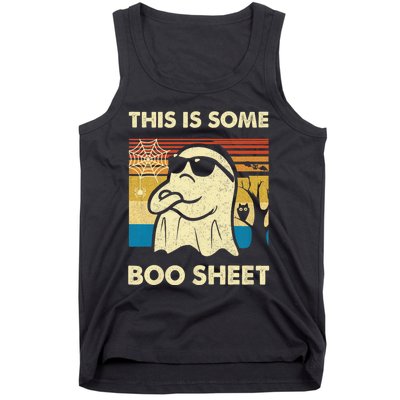 This Is Some Boo Sheet Ghost Retro Funny Halloween Tank Top