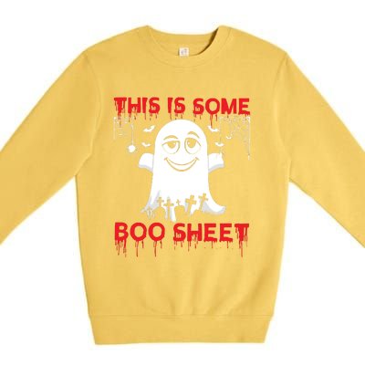 This Is Some Boo Sheet Funny Halloween Ghost Gift Premium Crewneck Sweatshirt