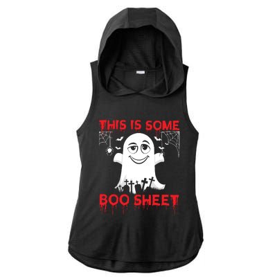 This Is Some Boo Sheet Funny Halloween Ghost Gift Ladies PosiCharge Tri-Blend Wicking Draft Hoodie Tank