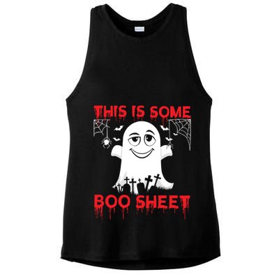 This Is Some Boo Sheet Funny Halloween Ghost Gift Ladies PosiCharge Tri-Blend Wicking Tank