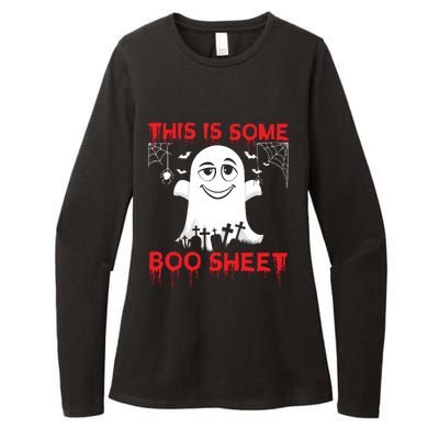 This Is Some Boo Sheet Funny Halloween Ghost Gift Womens CVC Long Sleeve Shirt