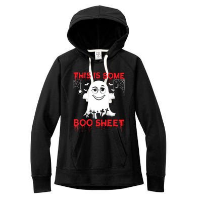 This Is Some Boo Sheet Funny Halloween Ghost Gift Women's Fleece Hoodie