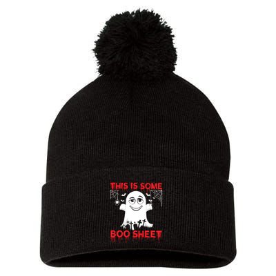 This Is Some Boo Sheet Funny Halloween Ghost Gift Pom Pom 12in Knit Beanie