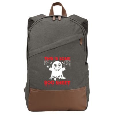 This Is Some Boo Sheet Funny Halloween Ghost Gift Cotton Canvas Backpack