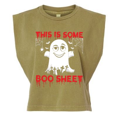 This Is Some Boo Sheet Funny Halloween Ghost Gift Garment-Dyed Women's Muscle Tee