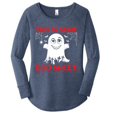 This Is Some Boo Sheet Funny Halloween Ghost Gift Women's Perfect Tri Tunic Long Sleeve Shirt