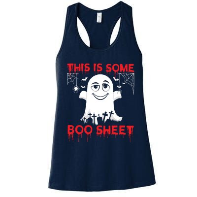 This Is Some Boo Sheet Funny Halloween Ghost Gift Women's Racerback Tank