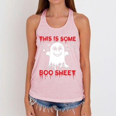 This Is Some Boo Sheet Funny Halloween Ghost Gift Women's Knotted Racerback Tank