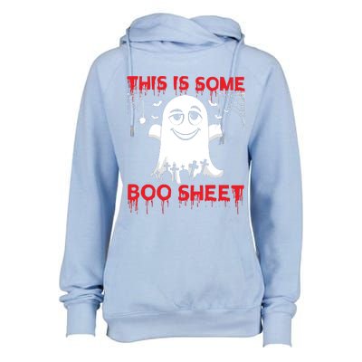 This Is Some Boo Sheet Funny Halloween Ghost Gift Womens Funnel Neck Pullover Hood