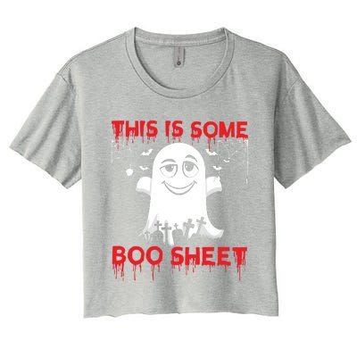 This Is Some Boo Sheet Funny Halloween Ghost Gift Women's Crop Top Tee