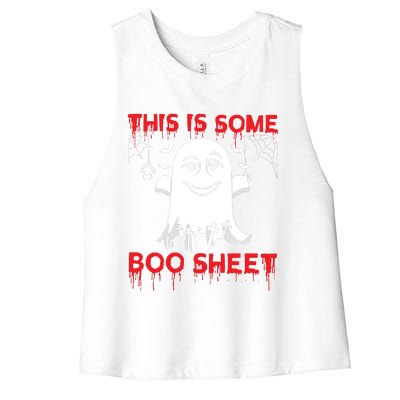 This Is Some Boo Sheet Funny Halloween Ghost Gift Women's Racerback Cropped Tank