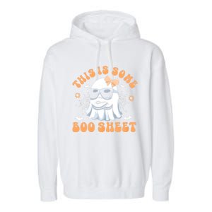 This Is Some Boo Sheet Women Cute Ghost Halloween Garment-Dyed Fleece Hoodie