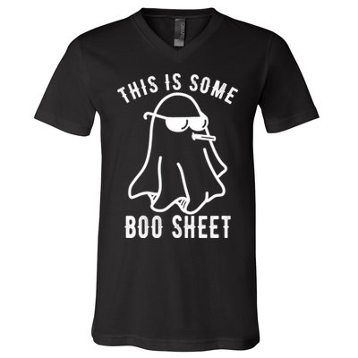 This Is Some Boo Sheet Funny Ghost V-Neck T-Shirt