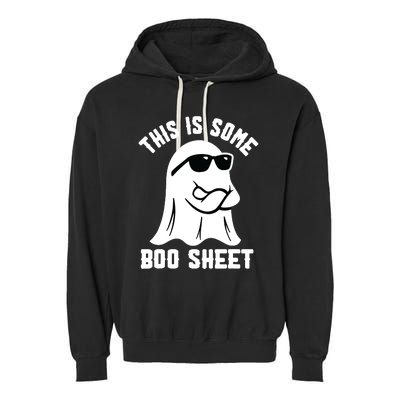 This Is Some Boo Sheet Ghost Retro Halloween Costume Garment-Dyed Fleece Hoodie