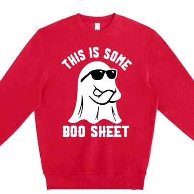 This Is Some Boo Sheet Ghost Retro Halloween Costume Premium Crewneck Sweatshirt