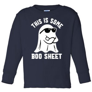 This Is Some Boo Sheet Ghost Retro Halloween Costume Toddler Long Sleeve Shirt