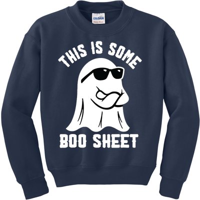 This Is Some Boo Sheet Ghost Retro Halloween Costume Kids Sweatshirt