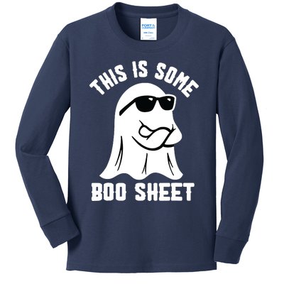 This Is Some Boo Sheet Ghost Retro Halloween Costume Kids Long Sleeve Shirt