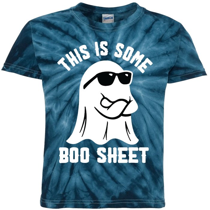 This Is Some Boo Sheet Ghost Retro Halloween Costume Kids Tie-Dye T-Shirt