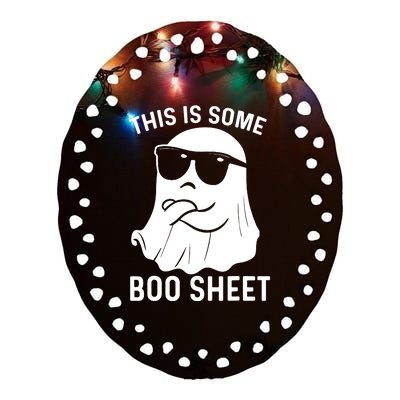 This Is Some Boo Sheet Ghost Halloween Costume Ceramic Oval Ornament