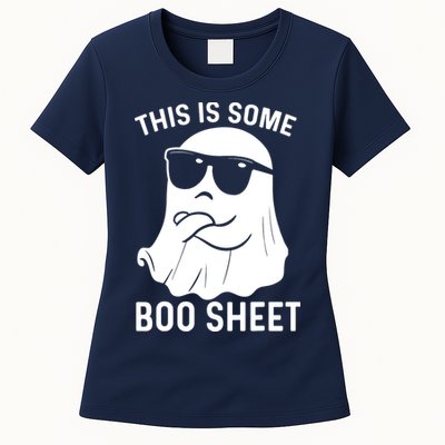 This Is Some Boo Sheet Ghost Halloween Costume Womens T-Shirt