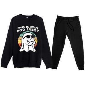 This Is Some Boo Sheet Ghost Sunglasses Halloween Premium Crewneck Sweatsuit Set