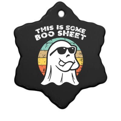 This Is Some Boo Sheet Ghost Sunglasses Halloween Ceramic Star Ornament