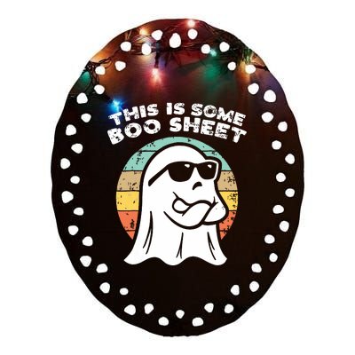 This Is Some Boo Sheet Ghost Sunglasses Halloween Ceramic Oval Ornament