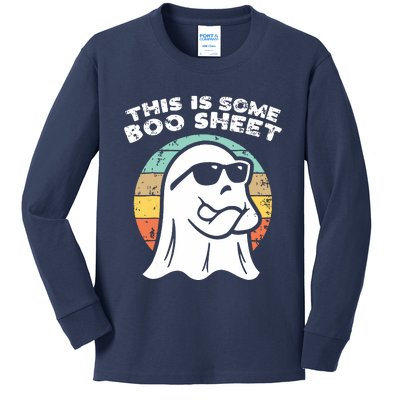 This Is Some Boo Sheet Ghost Sunglasses Halloween Kids Long Sleeve Shirt