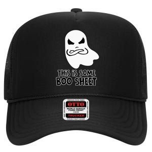 This Is Some Boo Sheet Halloween High Crown Mesh Back Trucker Hat