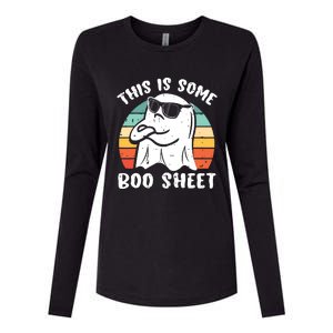 This Is Some Boo Sheet Halloween Ghost Funny Gift Womens Cotton Relaxed Long Sleeve T-Shirt