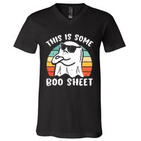 This Is Some Boo Sheet Halloween Ghost Funny Gift V-Neck T-Shirt