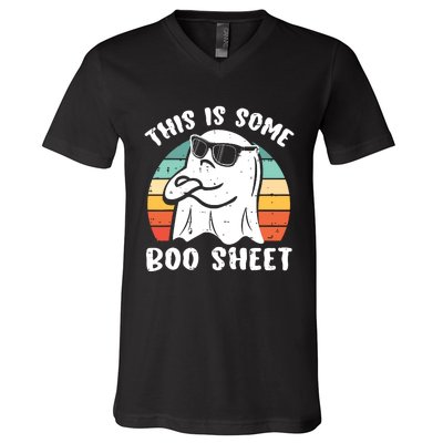 This Is Some Boo Sheet Halloween Ghost Funny Gift V-Neck T-Shirt