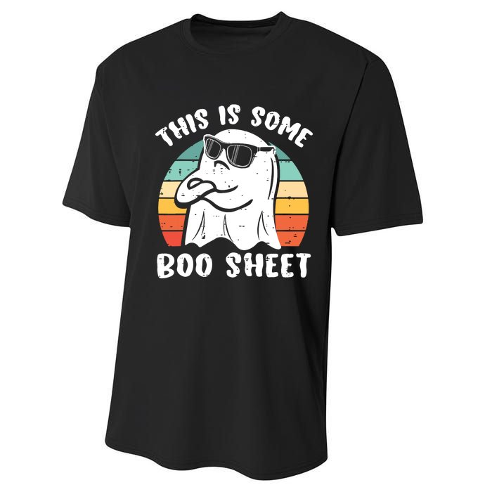 This Is Some Boo Sheet Halloween Ghost Funny Gift Performance Sprint T-Shirt