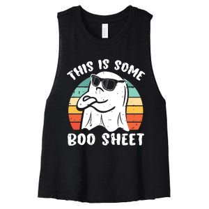 This Is Some Boo Sheet Halloween Ghost Funny Gift Women's Racerback Cropped Tank