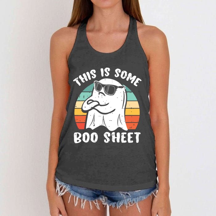 This Is Some Boo Sheet Halloween Ghost Funny Gift Women's Knotted Racerback Tank