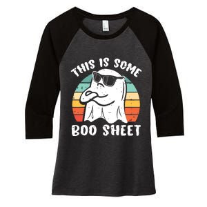 This Is Some Boo Sheet Halloween Ghost Funny Gift Women's Tri-Blend 3/4-Sleeve Raglan Shirt