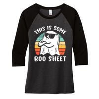 This Is Some Boo Sheet Halloween Ghost Funny Gift Women's Tri-Blend 3/4-Sleeve Raglan Shirt