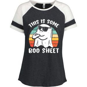 This Is Some Boo Sheet Halloween Ghost Funny Gift Enza Ladies Jersey Colorblock Tee