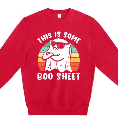 This Is Some Boo Sheet Halloween Ghost Funny Gift Premium Crewneck Sweatshirt