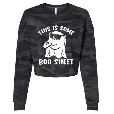 This Is Some Boo Sheet Halloween Ghost Funny Gift Cropped Pullover Crew