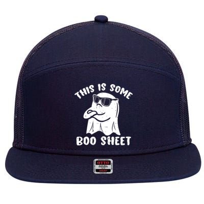 This Is Some Boo Sheet Halloween Ghost Funny Gift 7 Panel Mesh Trucker Snapback Hat