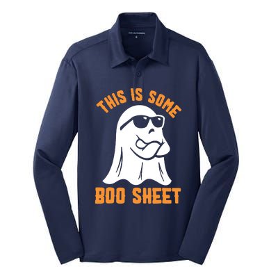 This Is Some Boo Sheet Halloween Ghost Funny Gift Silk Touch Performance Long Sleeve Polo