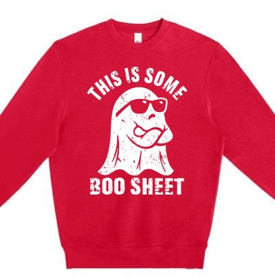 This Is Some Boo Sheet Halloween Ghost Funny Gift Premium Crewneck Sweatshirt